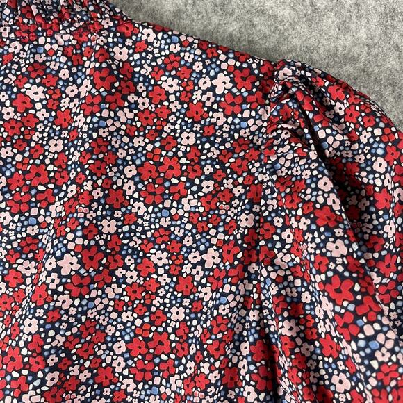 J Crew Crewcuts Jumpsuit Girls 14 Floral Puff Sleeve Gold Button Cotton Colorful - Picture 12 of 16